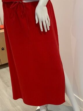 GAP Red Drawstring Midi Skirt
